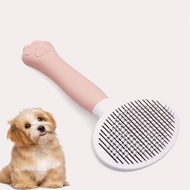 SESAWILLIAM Pet Self Cleaning Slicker Brush-Shedding Slicker Brush for Dogs & Cats & Haired Small Pets, Suitable Short, Medium, and Long for Shedding & Haired Pets- Comfortable Grooming (pink)