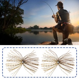 EMSea 10pcs Fishing Umbrella Skirts Spinnerbait Replacement Fishing Skirt, 88pcs Fishing Jigs Spinning Lures 64x0.7mm 88pcs (Green Dots)