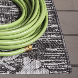 SAFAVIEH Courtyard Collection 8' x 10' Black/Light Grey CY8064 Indoor-Outdoor Waterproof Easy-Cleaning Patio Backyard Mudroom Area-Rug