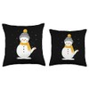 Funny Snowman Cat Throw Pillow
