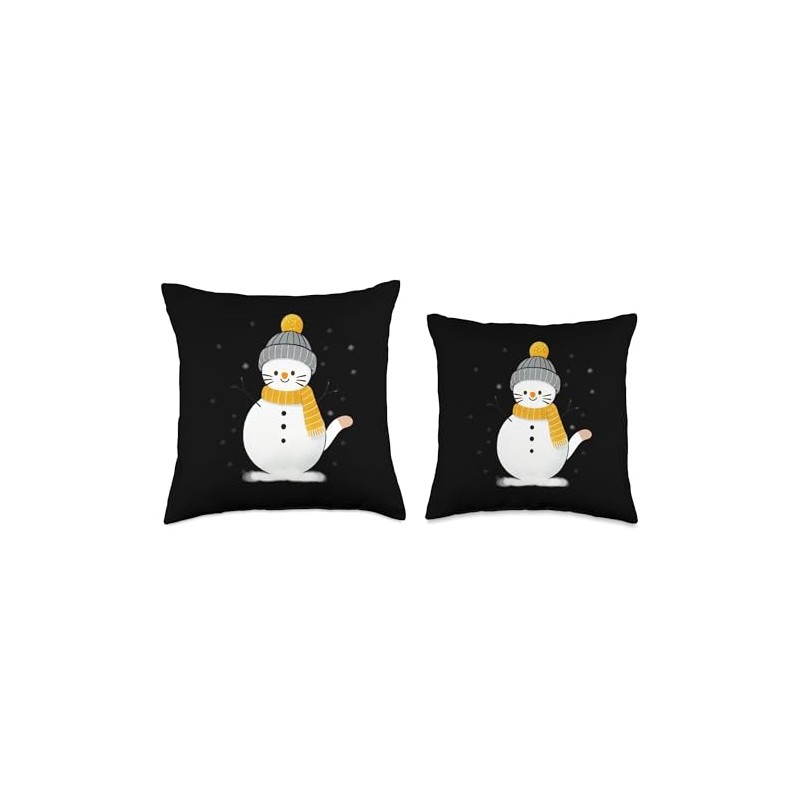 Funny Snowman Cat Throw Pillow