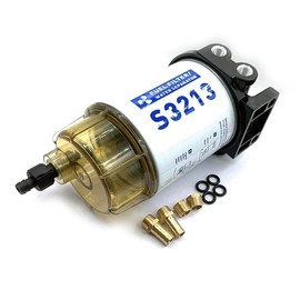 PB S3213 Fuel Filter Fuel Water Separator 3/8"" Barb x 1/4"" NPT For Marine Outboard Motor Mercury 35-60494-1