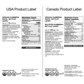 Food to Live Organic Numberini Pasta - Eat. Play. Learn, 8.8 oz (Pack of 1) – Multicolor Italian Fun Kid's Pasta, Made with Roots and Vegetables, Non-GMO, Bulk