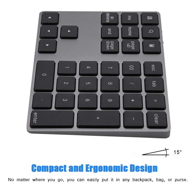 Teclado Numérico Inalámbrico, 34 Teclas Mini Teclado Numérico Teclado Numérico