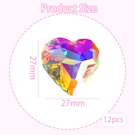Xgvzs Pack of 12 Colourful Crystal Heart 27 mm Rainbow Maker Heart Prism Chandelier Suncatcher Rainbow Hanging Window Ornament Home Garden Decoration