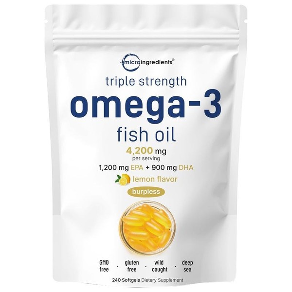 Micro Ingredients Triple Strength Omega 3 Fish Oil Supplements 4200mg