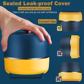 Lunch Box, 0.8L Stainless Steel Bento Boxes for Student, Leak Proof Thermal Lunch Box Tableware Set 2 Layer Insulated Lunch Containers Vacuum Insulated Food for Kids Adult