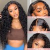 CUEKI 32 Inch Deep curly Lace Front Wigs Human Hair