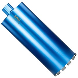 SALI Wet Diamond Core Drill Bits 6"/152mm Diameter, 15"/380mm Drilling Depth Concrete Core Drill Bit, 1-1/4-7" Thread Core Bit Turbo Laser-Welded Segments with Rebar, Brick, Block, Masonry, Stone
