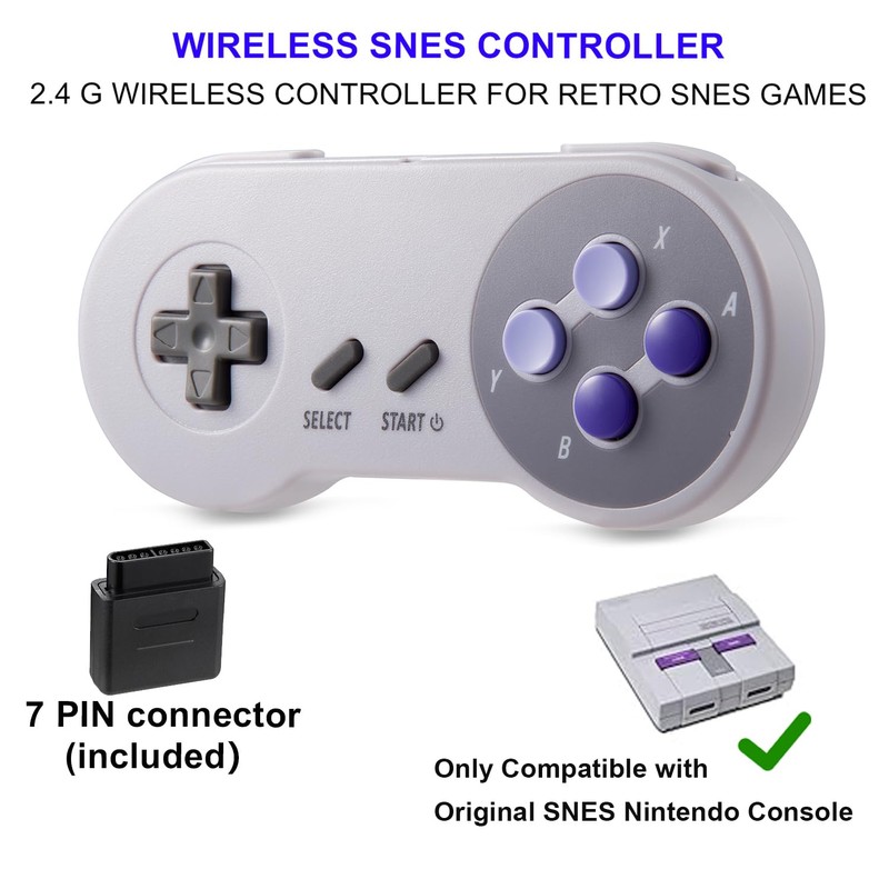 KIWITATA 2 Pack 2.4GHz Wireless Controller for SNES Original Console,