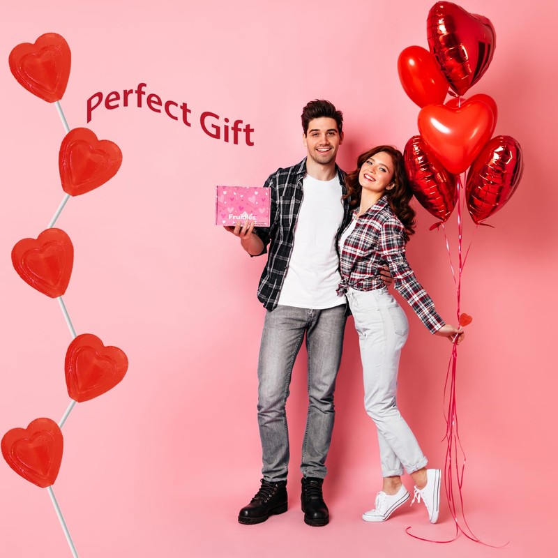 The Dreidel Company Valentines Day Lollipops Red Double Heart Shaped