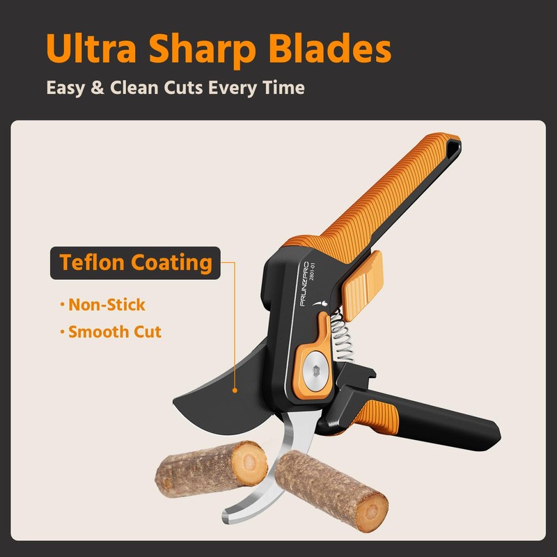 PrunePro Pruning Shears Gardening Scissors Set Professional Hand Pruner Sharp