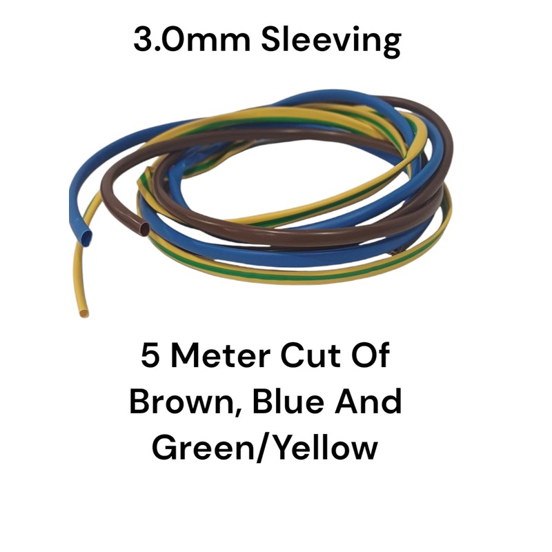 Mixed Coloured Electrical Sleeving (3.0mm, 5 Meter)