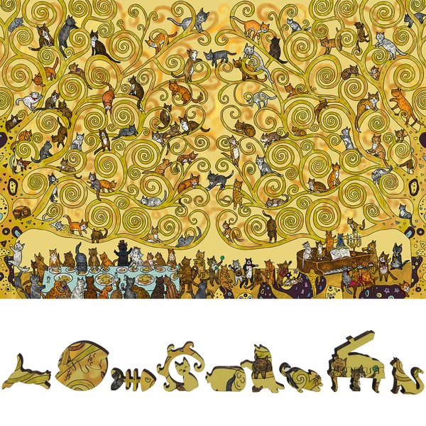 Wooden Puzzle for Adults - Uniquely Shaped Pieces - Made