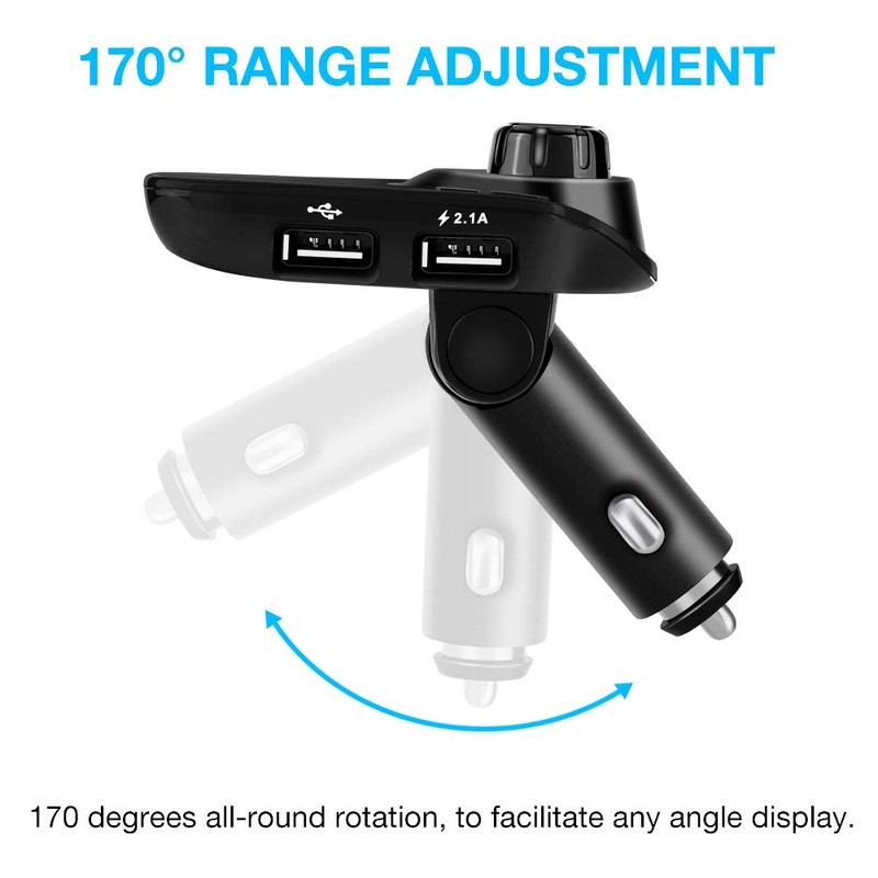 KIMISS Car Bluetooth FM Transmitter, T11 Bluetooth Wireless Handsfree MP3