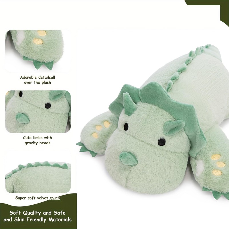KOWSI® Microwavable & 2 LB Weighted Stuffed Triceratops Animals Plush