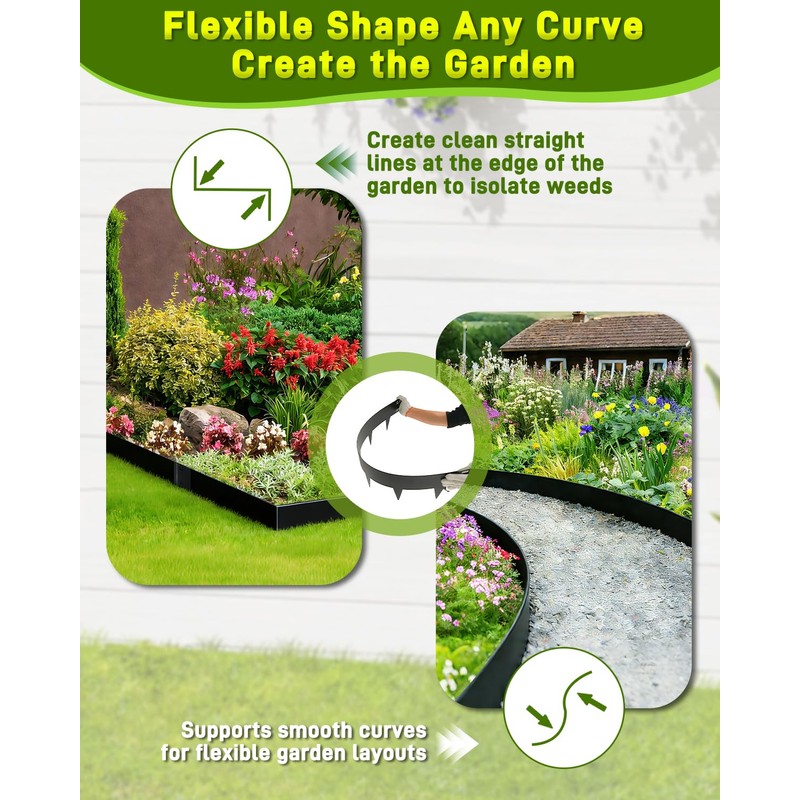 6-Pack Metal Landscape Edging 40" L x 6" H Black