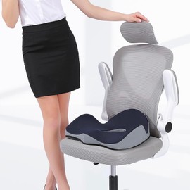 mymai Ergonomic Memory Foam Seat Cushion, Seat Cushion, Lumbar Protection, Sitting for a Long Time, Not Tired, Breathable Cushion, Office Seat Fart Cushion (Black)