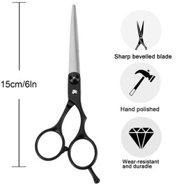 Fcysy Hair Cutting Scissors Hair Shears, 6 Inches Haircut Scissors Barber Shears Hair Dresser Scissors with Comb, Hair Scissors Bang Trimming Scissors Haircutting Kit for Beginners Women Men Dogs