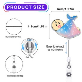 Cute Baby Badge Reel Retractable for Labor and Delivery Nurse & Midwife, NICU Badge Reel, Maternity Ward Badge Clip, Funny OB/GYN Badge Holder with Alligator Clip & 24” Durable Nylon Cord | Acrylic