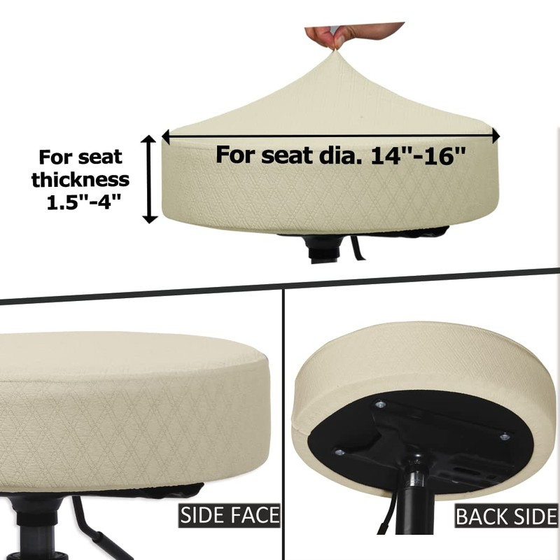 BUYUE 4 pcs Bar Stool Covers Dia.14”-16“, Luxury Crease-Resistant Jacquard