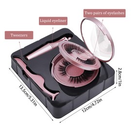 XoeLLe 2 Paare Magnet Wimpern Natürlicher Look, mit Eyeliner, Wimpernclip, Magnetische Wimpern, Magnetic Lashes, Magnetische Ohne Eyeliner Wiederverwendbares Magnetic Lashes Set für Anfänger