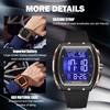 findtime Men's Digital Watch Tonneau Sports Wristwatch Waterproof Fashion Big