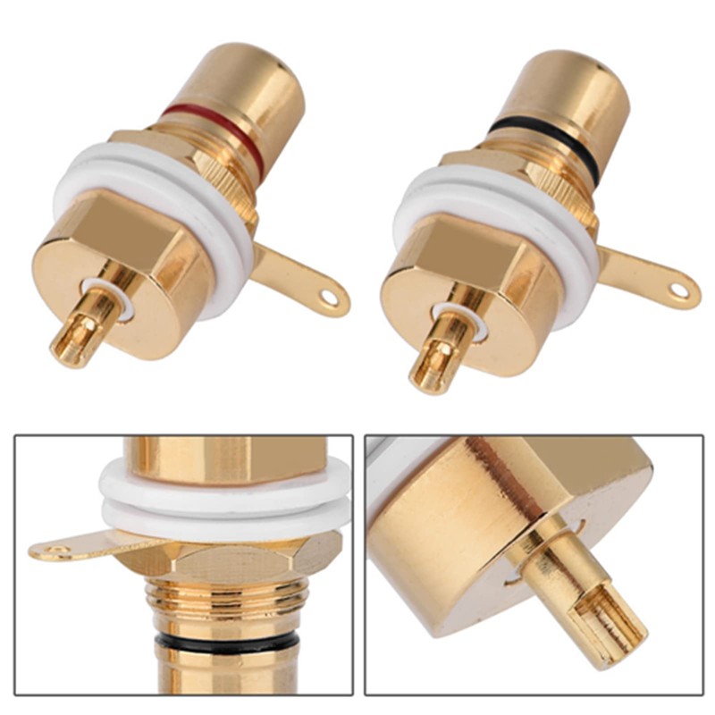 Watris Veiyi Pack of 2 RCA Sockets, Pure Copper Coating