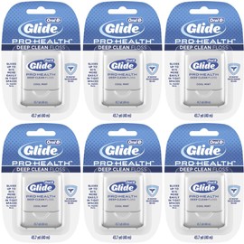 Oral-B Glide Pro-Health Deep Clean Cool Mint Flavor Floss, 40 m (Pack of 6)