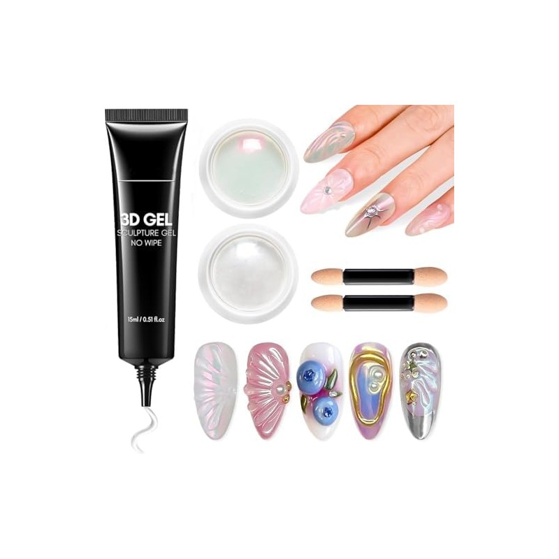 Kit Gel Para Uñas 3D Y Polvo Cromado Holarleo