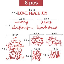 8sets Christmas Word Dies for Card Making Merry Christmas Happy Holidays Blessing Words Metal Die Cutting Dies for Cards Paper Crafting