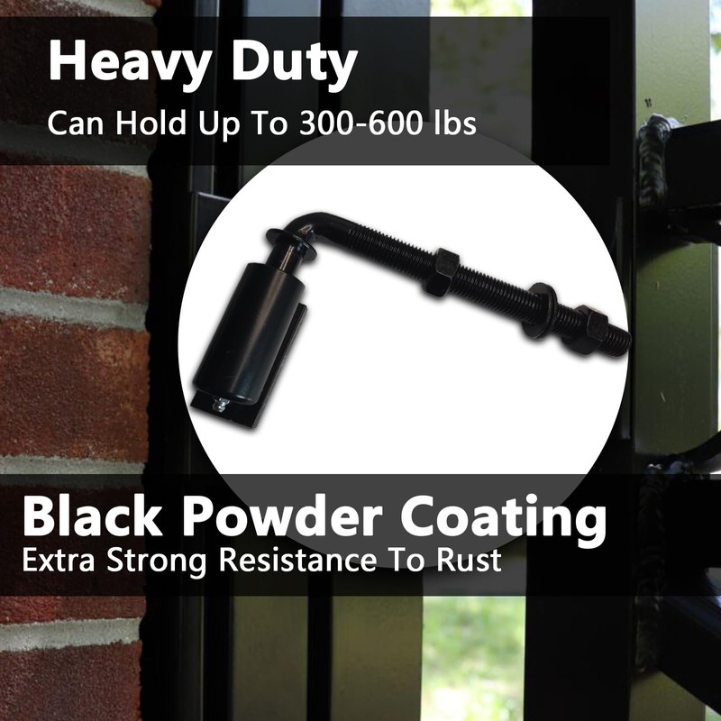 2 Pack J-Bolt Hinge for Doors Gates,Heavy-Duty Driveway Gates, Heavy-Duty