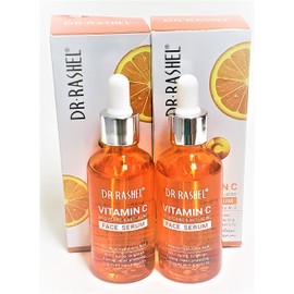 Dr Rashel Vitamin C Face Serum | Hyaluronic Acid , Firming and Anti Aging ( Pack of 2 ) + 1 Pair of Collagen Crystal Eye Mask