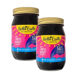 Hello Earth Fruity Triple Berry Jam - Easily Spreadable, Gluten Free and Made in the USA, 20 ounces (Pack of 2)