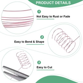 M METERXITY 0.2mm Jewelry Wire, 32 Gauge 328FT Craft Wire Copper Beading Wire for Jewelry Making/Planting/Weaving/DIY Crafting, Soft Metal Wires [100M, Rose Golden]