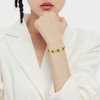HPQQ Green Jade Bracelet for Women 18k Gold Plated Sterling