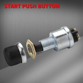 Greluma Engine Start Push Button, Waterproof Start Switch, 12 V / 24 V Ignition Switch for Car, HGV, Boat, Camper Van, ATV