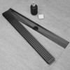 SaniteModar Linear Shower Drain 24 inch Matte Black with Square