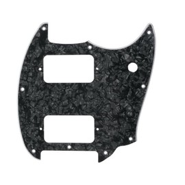 ROZILO Black Pearl HH 9 Holes Round Corner Guitar Pickguard 2 Humbuckers Compatible for Squier Bullet Series Mustang Electric Guitar