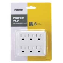 Prime PB801011 6 Outlet Power Tap, White