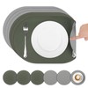 comfoyar Faux Leather Oval Placemats with Coasters Set of 6,