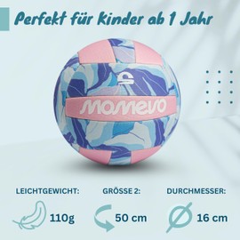 Momevo Beachbuddy Neoprene Water Polo - Soft Children's Ball Size 2 (Diameter 16 cm) - Small Children's Football from 1 Year for Outdoor Use (Jungle)