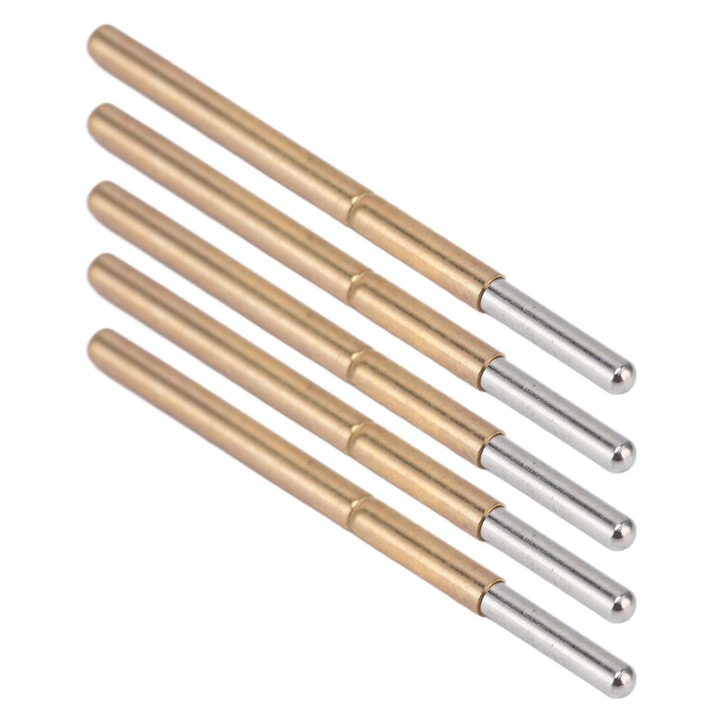 100PCS Spring Test Contact Probes Brass Stainless Steel Round Head
