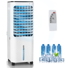 KOTEK 4-In-1 Evaporative Air Cooler, Portable AC Fan with 4 Modes, 3 Speeds, 7H Timer, 12L Water Tank 4 Ice Packs & Remote Control, Air Conditioner Fan for Home Office Indoor Use