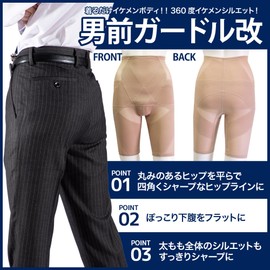 CLASSE Men's Handsome Girdle (with Front Pocket and Pad) - Wear for Easy and Effective Male Body Shaping, Butt Suppression, Men's Wear, Corrective Underwear, Men's Girdle, Large Size