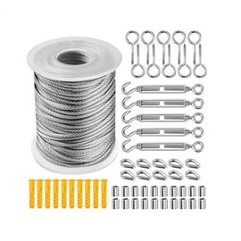 30m Multi-purpose Stainless Steel Outdoor Wire Clothesline with Hooks 30m
