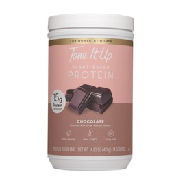 Tone It Up Plant Based Protein Powder I Dairy Free, Gluten-Free, Kosher, Non-GMO Pea & Chia Seed Protein and Oat Milk I for Women I 14 Servings, 15g of Protein – Chocolate