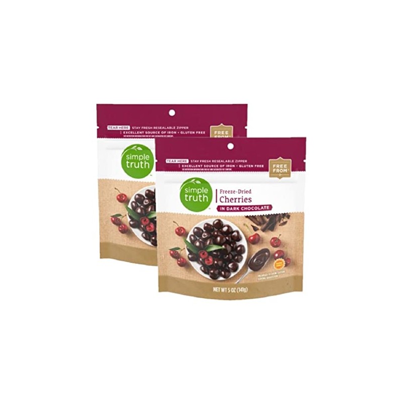 Simple Truth Freeze-Dried Cherries in Dark Chocolate, 5 oz (Pack
