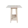IC International Concepts Solid Wood Square Drop Leaf Side Table,