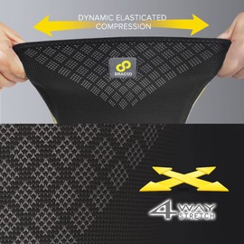 Bracoo KE92 Knee Sleeve for Men and Women, Elastic Knee Support with Compression Effect and Side Stabilisers, Ideal for Volleyball, Fitness, Sports and Everyday Use (Black Pair, XL)